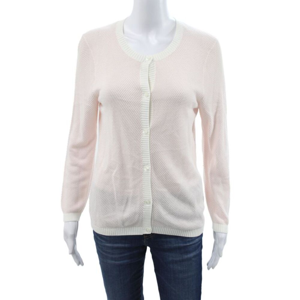 Pendleton Womens Pink Classic Cotton Cardigan Long Sleeve Size M